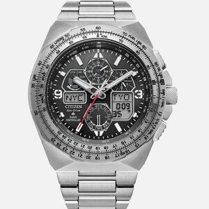 Citizen Men's Air 46mm Calendar Eco-Drive Silver Watch